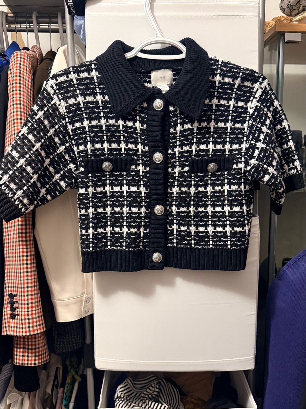H&M Black and White Striped Knit Sweater
